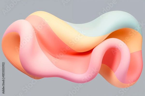 Obraz Abstract pastel-colored, teardrop-shaped elements with a smooth surface background.