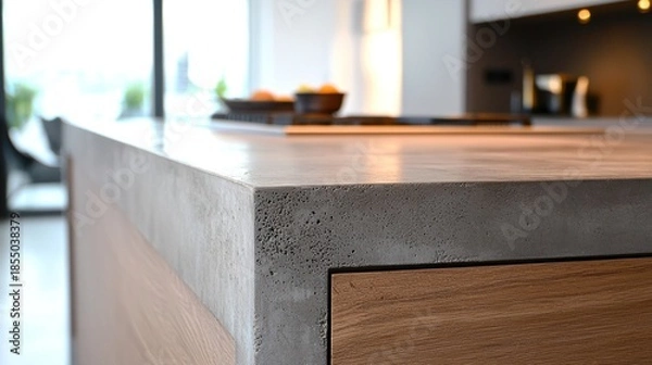 Fototapeta Modern concrete kitchen counter