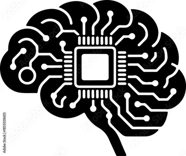 Fototapeta Artificial intelligence brain chip ai processor technology