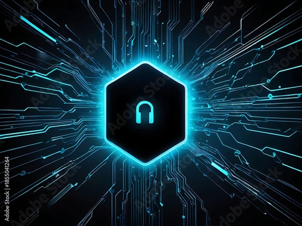 Fototapeta A cyber security sign background