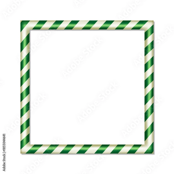 Obraz Green Striped candy cane Christmas Frame Background