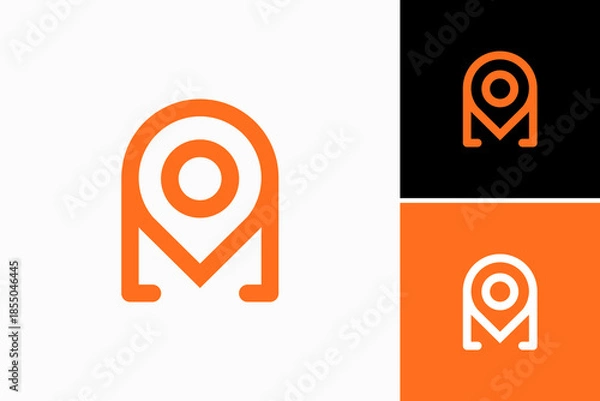 Obraz M Pin Location Vector Logo Premium 