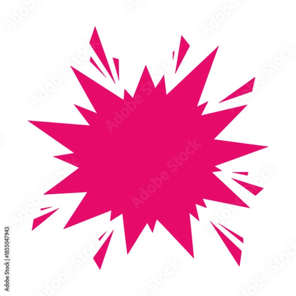 Obraz Pink jagged starburst shape with sharp points on white background