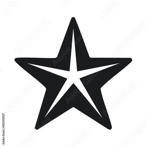 Obraz Geometric Star Shape Illustration. Celestial Symbol with Classic Five Points.