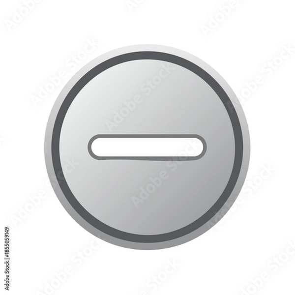 Obraz Minus Button Grey Round Icon Vector Design Element for User Interface Design