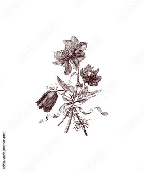 Obraz black and white flower