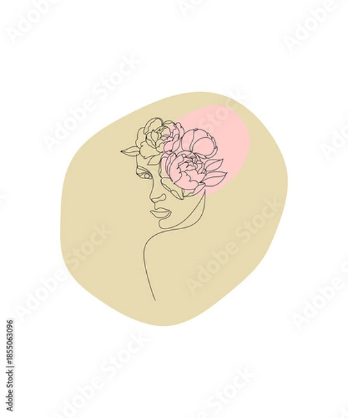 Obraz human brain with flowers