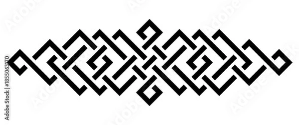 Fototapeta Geometric interlaced black border divider. Vector illustration