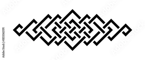 Fototapeta Geometric interlaced black border divider. Vector illustration