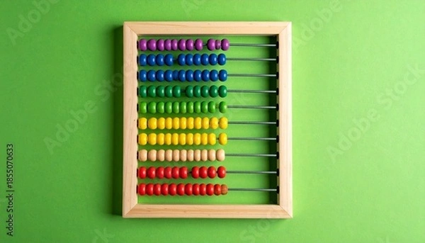 Obraz old abacus on green background