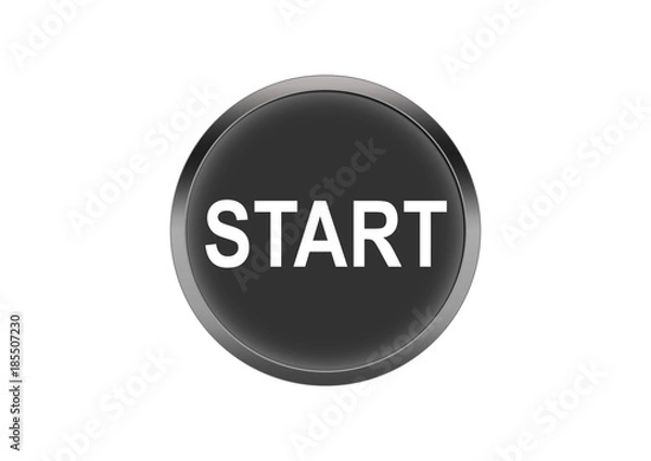 Obraz Button Grau Symbol Knopf Rund Start
