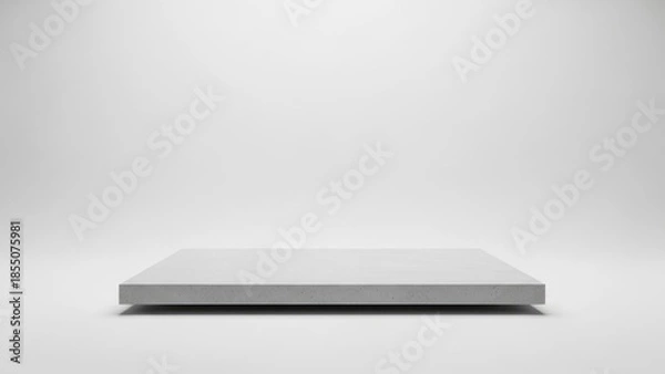 Obraz A white, empty stage with a concrete floor.