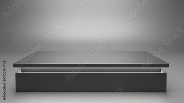 Obraz A black, empty, open box with a white background.