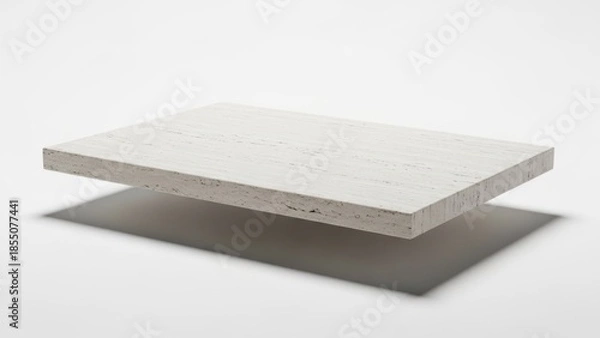 Obraz A white marble table with a shadow on a white background.