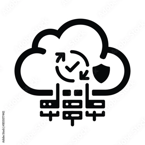 Fototapeta Cloud data security and backup