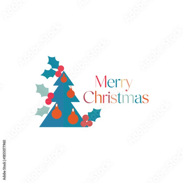 Obraz create a vector style simple  merry chirstmas day  white background.
 


