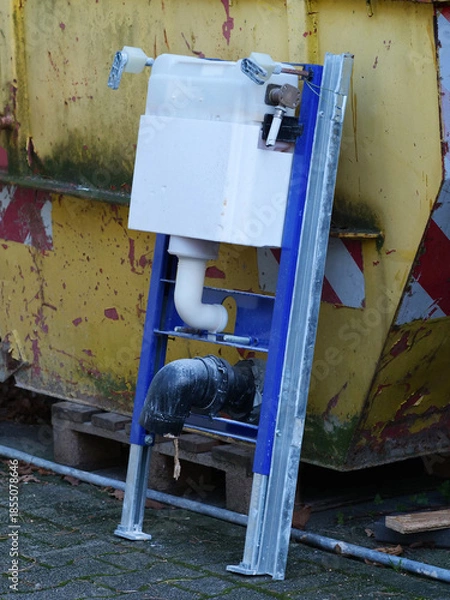 Obraz Extended toilet pre-wall element or concealed cistern mounting frame