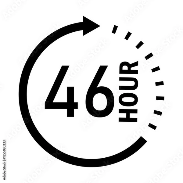 Fototapeta Forty six hour countdown timer icon