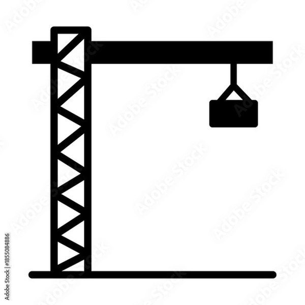 Fototapeta Crane lifting heavy load with hook