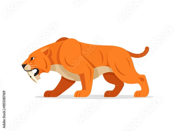 Obraz strong and dangerous sabertooth, vector illustration design