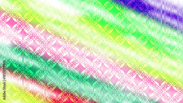 Obraz Vibrant Abstract Geometric Pattern With Glitch Texture Background