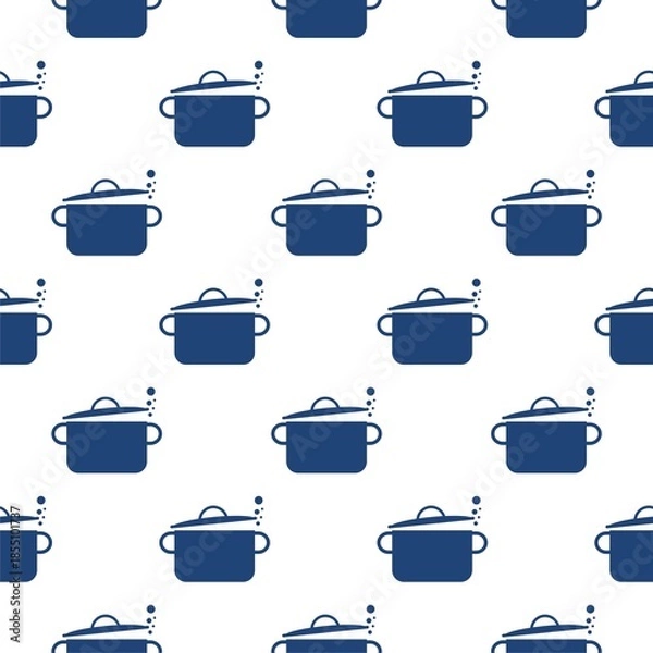 Obraz Cooking pot seamless pattern isolated on white background