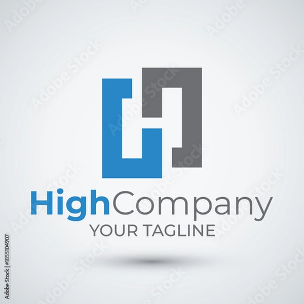 Obraz Minimalist letter H logo design vector illustration