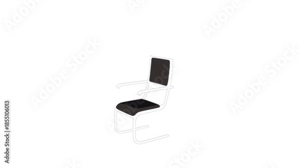 Obraz 斜めから見た黒い椅子のイラスト