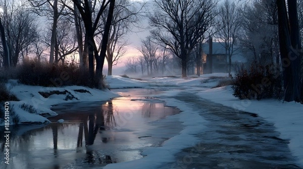 Obraz A winter evening