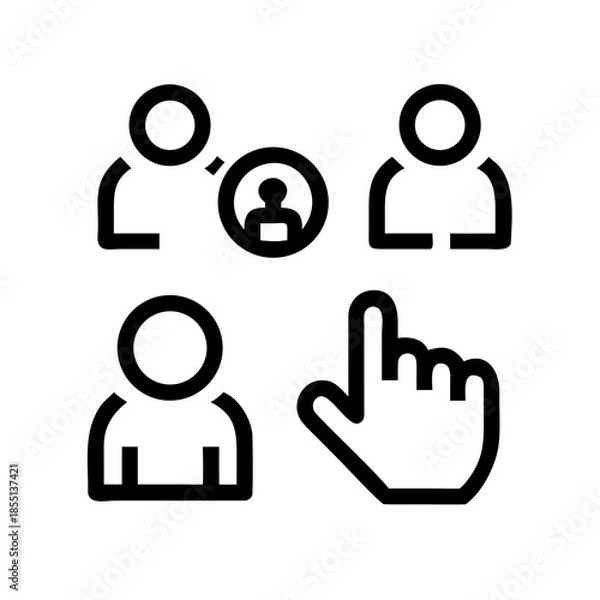 Obraz User selection icon with hand cursor