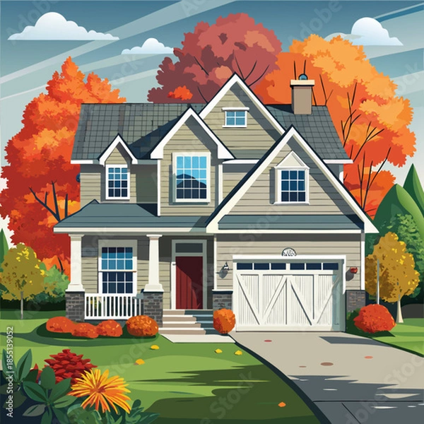 Obraz house in autumn