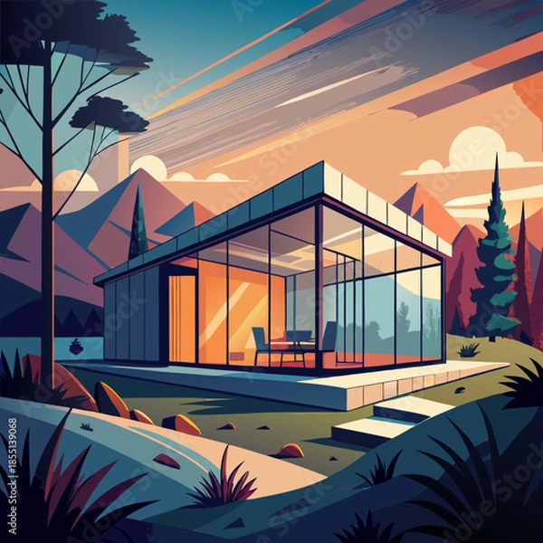 Obraz sunset over the city