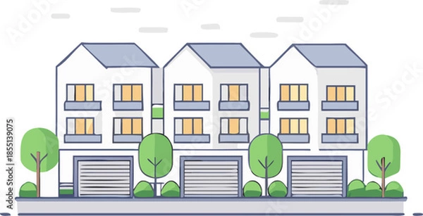 Obraz houses and trees