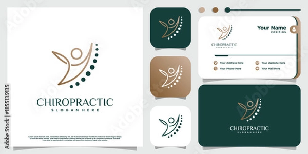 Obraz Chiropractic logo with creative element concept Premium Vector