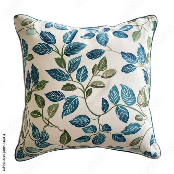 Fototapeta A decorative throw pillow with a leaf pattern