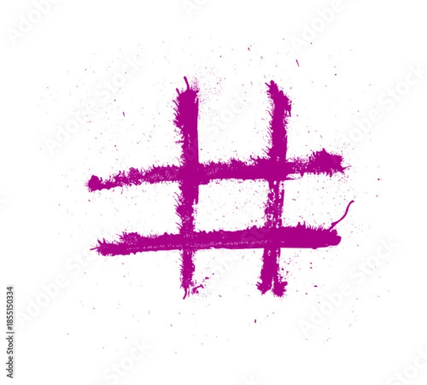 Obraz Hashtag Icon Grunge Spray Paint Vector