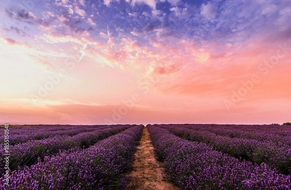 Obraz lavender field at sunset