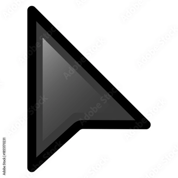 Obraz Black Computer Mouse Cursor Icon Pointer isolated on transparent background