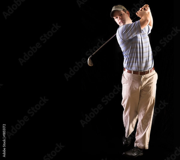 Obraz golf swing isolated on black