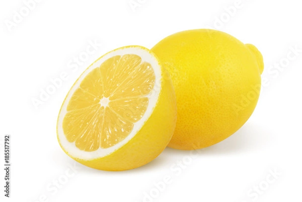 Fototapeta Lemon isolated on white background.