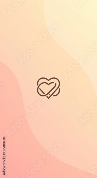 Fototapeta Intertwined hearts on gradient background