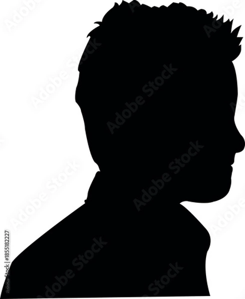 Obraz a boy head silhouette vector