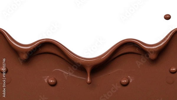 Obraz melted chocolate dripping on transparent background