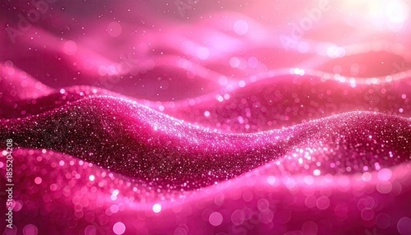 Fototapeta Pink Glitter Waves Abstract Background