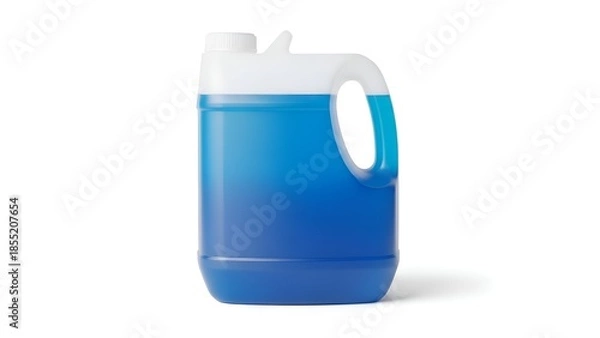 Obraz Transparent Plastic Container Half Filled with Blue Liquid