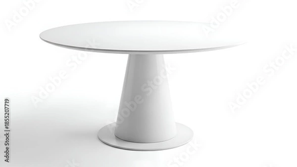Obraz Contemporary Circular Dining Table with Single Pedestal Base