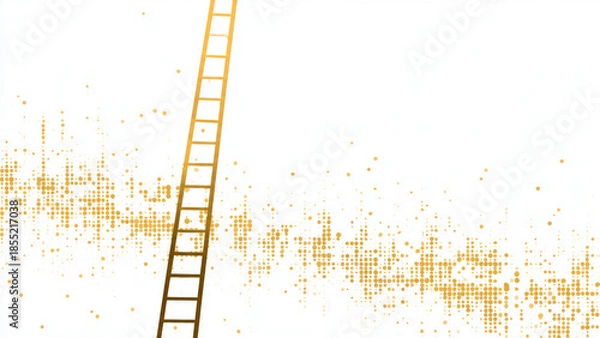 Fototapeta Golden Ladder on Digital Dot Matrix