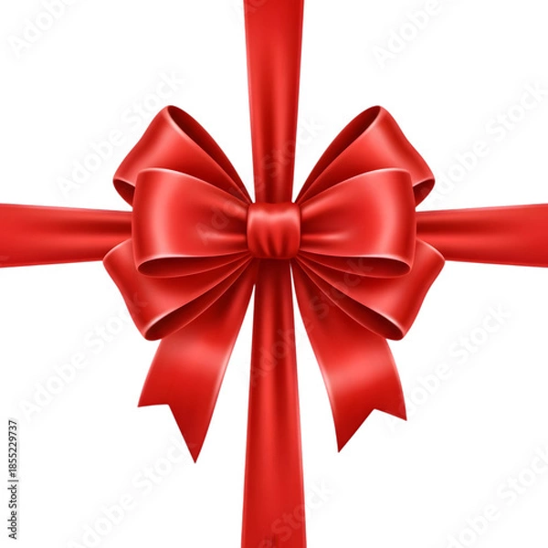 Fototapeta Red bow on transparent background