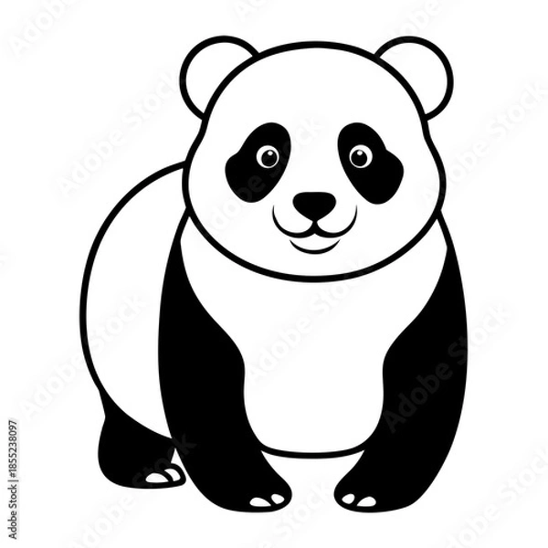 Obraz panda bear with a gift