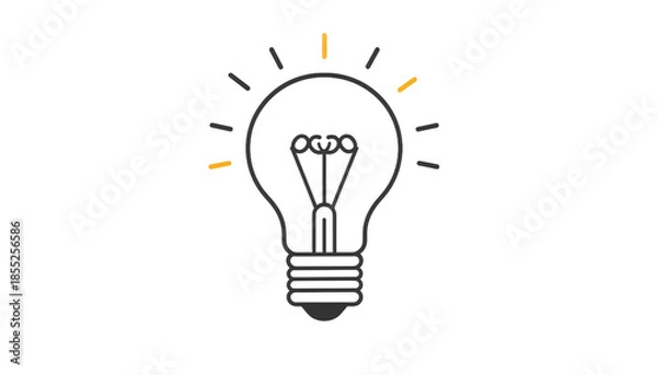 Obraz Minimalist lightbulb icon